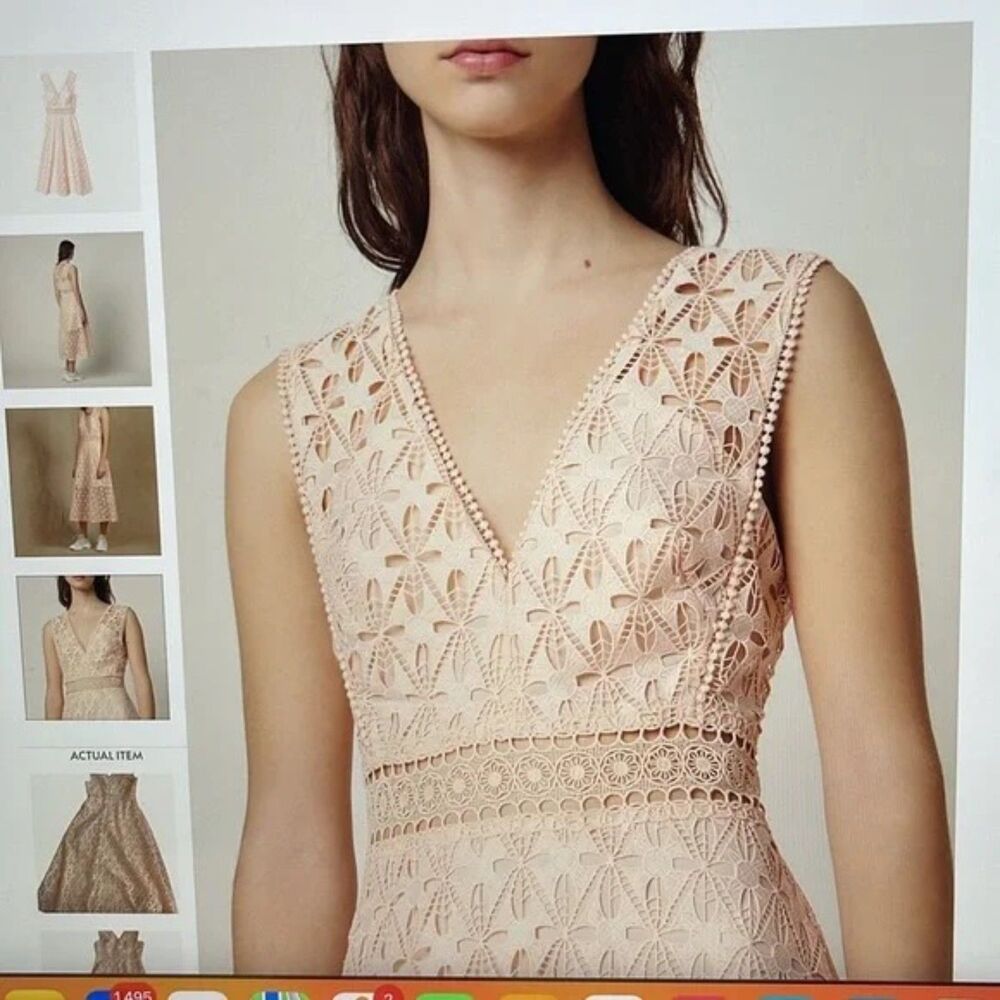 NWOT Sandro Bilali Guipure Lace Dress Women Size 2 - S/M - Picture 13 of 16